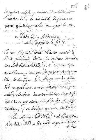 Nota 3. Y Adiccion al Capitulo. 2. fol.14.