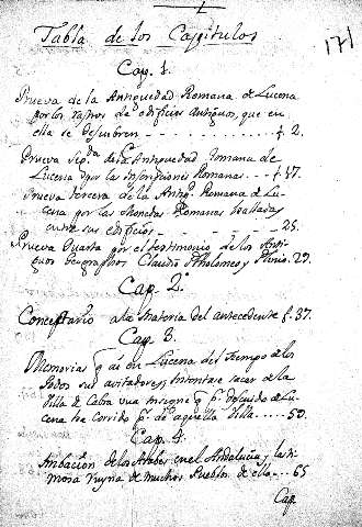 Tabla de los Capitulos