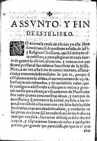 Assvnto y fin de este Libro