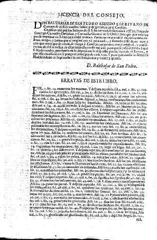 Licencia del Consejo - Erratas de este libro