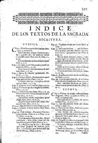 Índice de los Textos de la Sagrada Escritvra