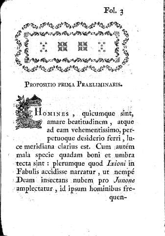 Propositio prima Praeliminaris