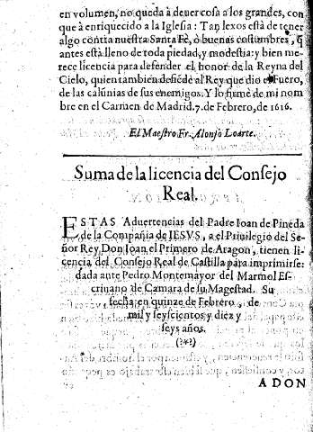 Suma de la licencia del Consejo Real