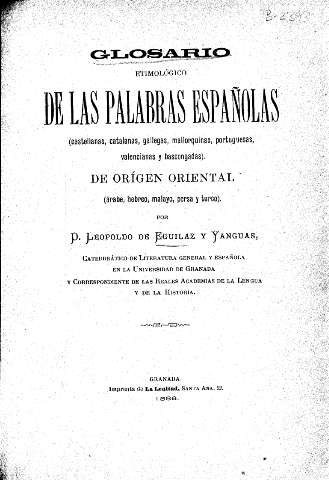 Glosario etimológico de las palabras españolas de origen oriental
