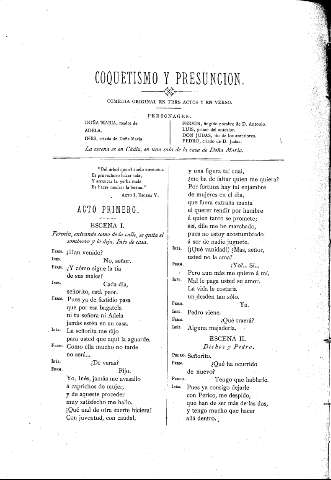 Coquetismo y presunción. Comedia original en tres actos y en verso