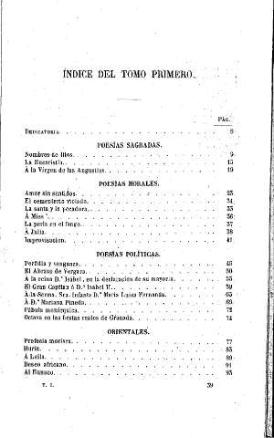 Índice del Tomo Primero