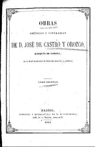 Obras Poéticas y Literarias. Tomo Segundo