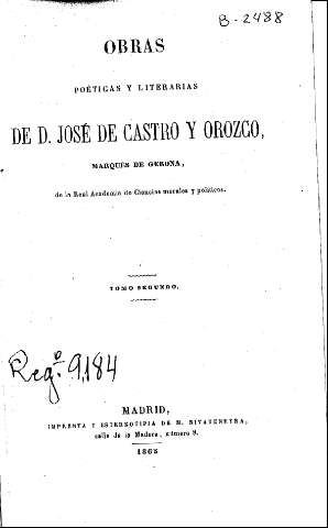 Obras Poéticas y Literarias. Tomo Segundo