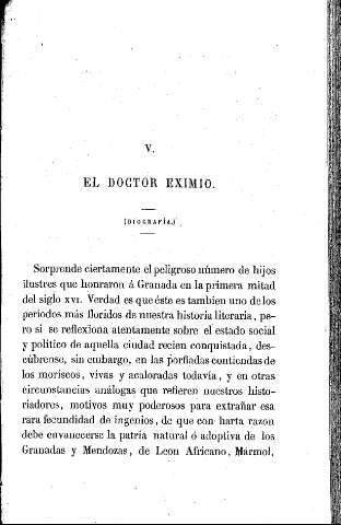 V. El doctor Eximio