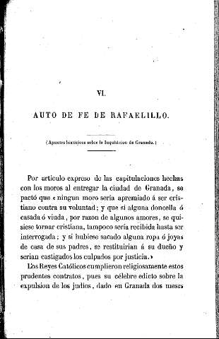 VI. Auto de fe de Rafaelillo (Apuntes históricos sobre la Inquisición de Granada)