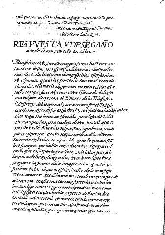 Respvesta y desengaño atodo lo con tenido enella