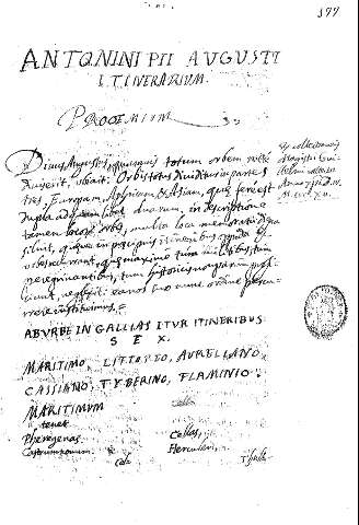 Antonini pii Avgvsti itinerarium