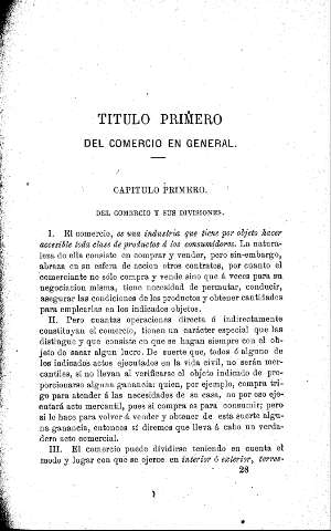 Título primero. Del comercio en general