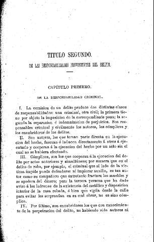 Título segundo. De las responsabilidades provenientes del delito