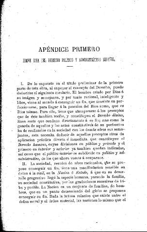 Apéndice primero. Breve idea del Derecho político y administrativo español