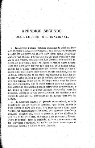 Apéndice segundo. Del Derecho internacional