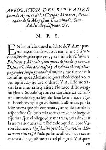 Aprobacion del Rmo. Padre Iuan de Aguirre de los Clerigos Menores ...