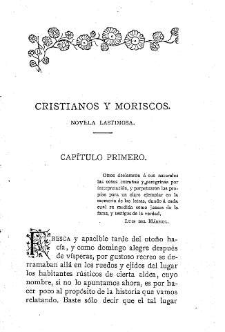 Cristianos y moriscos. Novela lastimosa