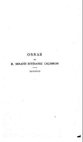 Obras de D. Serafín Estébanez Calderón. Poesías