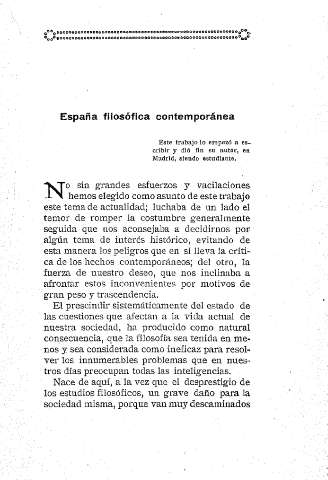 España filosófica contemporánea