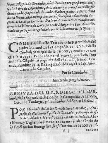 Censvra del M.R.P. Diego del Marmol ...