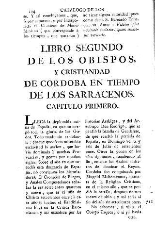 Libro segundo de los obispos, y cristiandad de Cordoba en tiempo de los sarracenos 