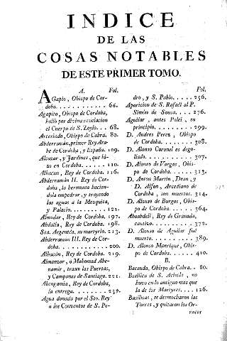 Indice de las cosas notables de este primer tomo