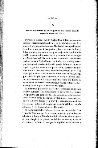 IV. Del planteamiento del nuevo plan de Enseñanza hasta la invasión de los franceses 