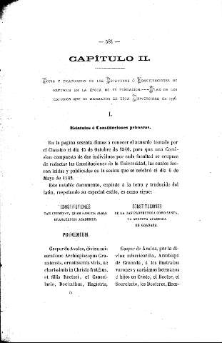 Capítulo II. Copia y traduccion de los Estatutos ó Constituciones de estudios en la época de su fundación  -  Plan de los Estudios que se mandaron en esta Universidad en 1776