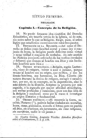 Título Primero. Religión