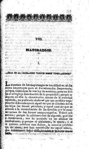 VIII. Mayorazgos