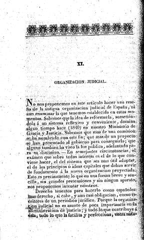 XI. Organización judicial