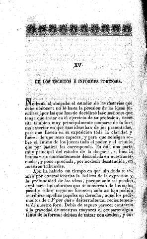 XV. De los escritos e informes forenses