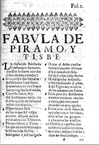 Fabvla de Piramo, y Tisbe
