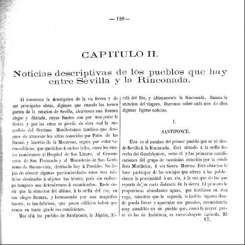 Capitulo II. Noticias descriptivas de los pueblos que hay entre Sevilla y la Rinconada