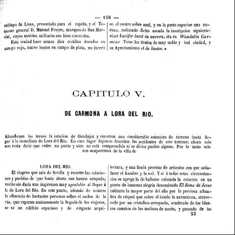 Capitulo V. De Carmona a Lora del Rio