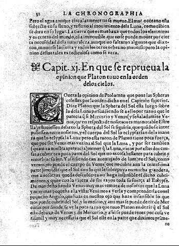 Capit. xj.En que fe reprueua la opinion que Platon tuvo en la orden delos cielos