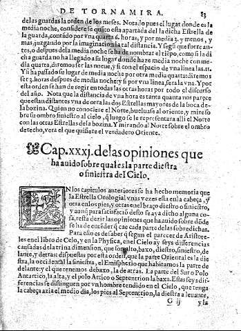 Cap.xxxj.delas opiniones que ha auido fobre qualesla parte dieftra o finieftra del Cielo