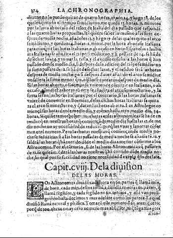 Capit.cviij.Dela diuifion de las horas