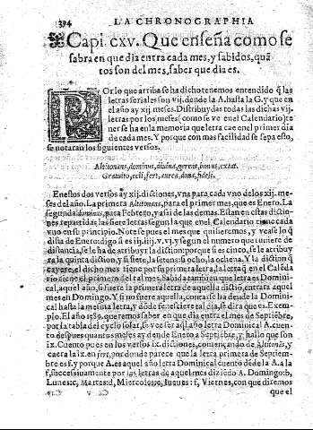 Capi. cxv. Que enfeña como fe fabra en que dia entra cada mes,y fabidos,quatos fon del mes,faber que dia es