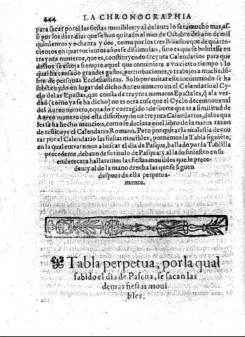 Tabla perpetua, porla qual fabido el dia de Pafcua, fe facan las demas fieftas mouibles