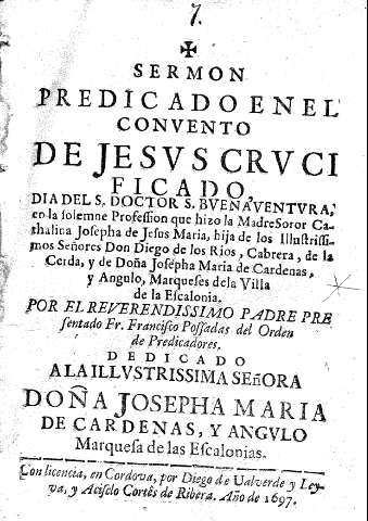 Sermon predicado en el convento de Hesvs crvcificado, dia del S. Doctor S. Bvenaventvra ...