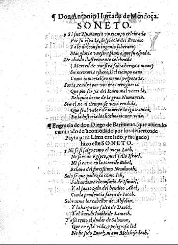 Don Antonio Hurtado de Mendoça. Soneto