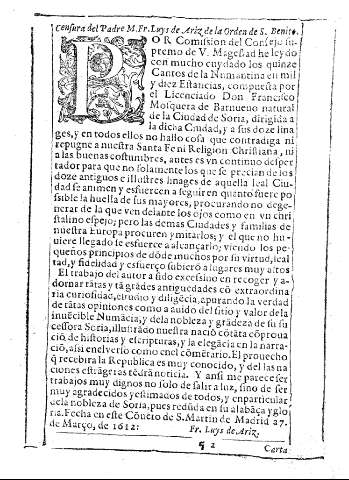 Censura del Padre M. Fr. Luys de Ariz de la Orden de S. Benito