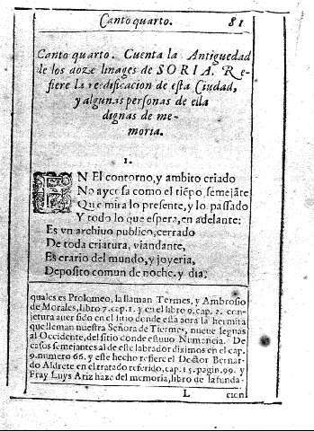 Canto quarto. Cuenta la Antiguedad de los doze linages de SORIA.