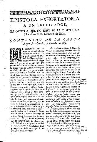 Epistola exhortatoria a un predicador