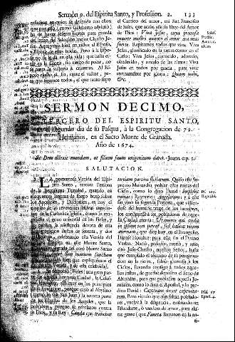 Sermon Decimo, Tercero del Espiritu Santo