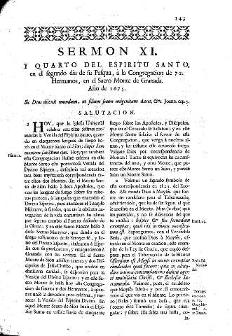 Sermon XI. Y Quarto del Espiritu Santo, en el Segundo dia de su Pascua
