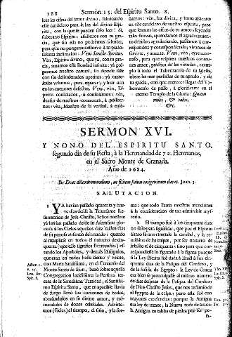 Sermon XVI. Y Nono del Espiritu Santo, Segundo dia de su Fiesta