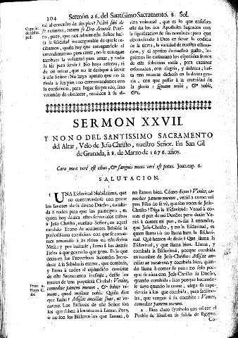 Sermon XXVII y Nono del Santissimo Sacramento del Altar, Velo de Jesu-Christo